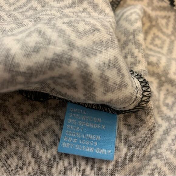 J. McLaughlin Catalina cloth top linen skirt printed dress sz m - Picture 3 of 6